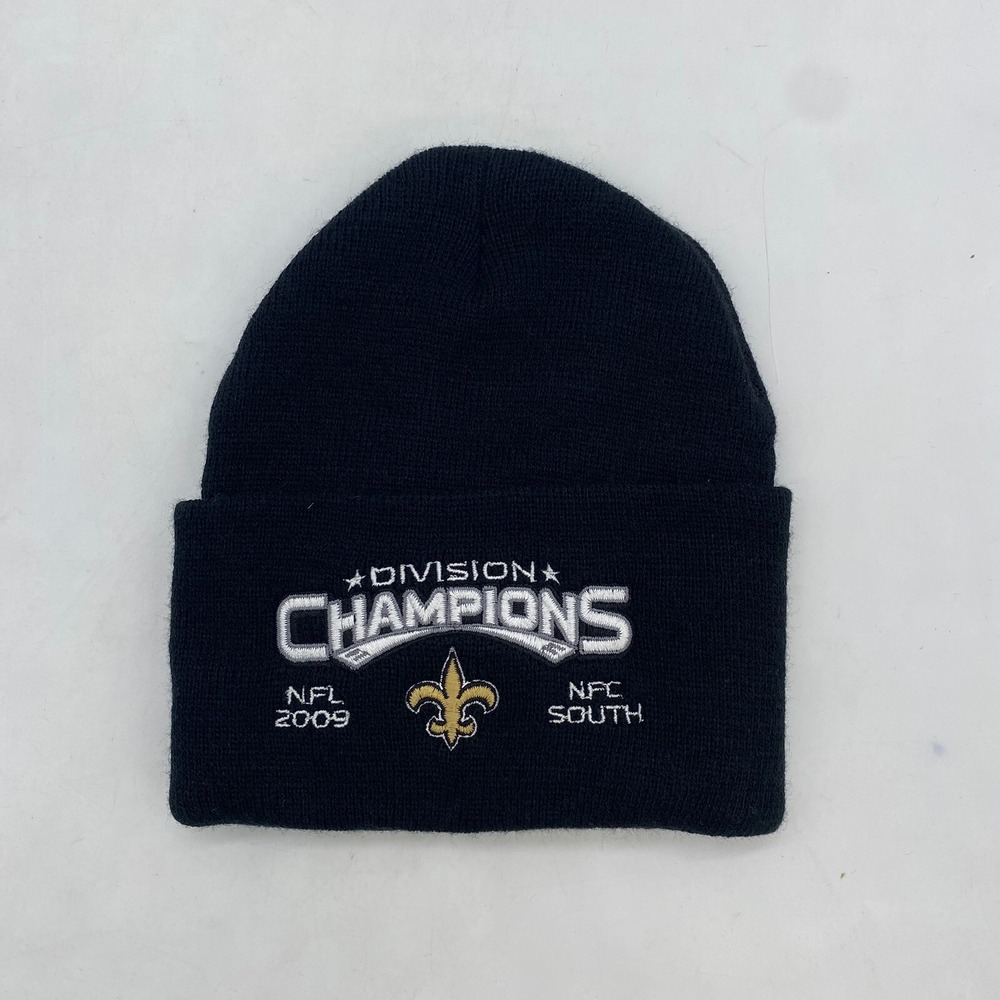 New Orleans Saints Beanie 2009 Division Champions Cuffed Winter Hat OSFA